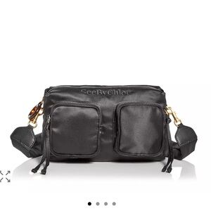 SEE BY CHLOE BLACK SATIN TILLY BAG